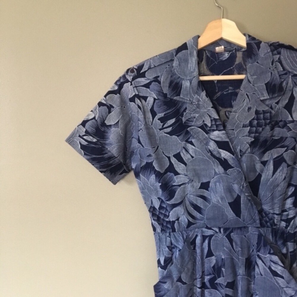 Tropical Floral Vintage Collared Dress